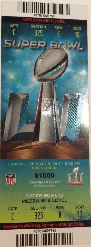 Super Bowl LI         Ticket