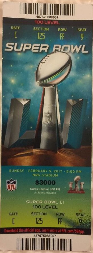 Super Bowl LI         Ticket