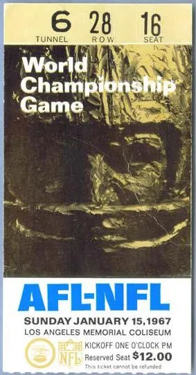 Super Bowl I          Ticket