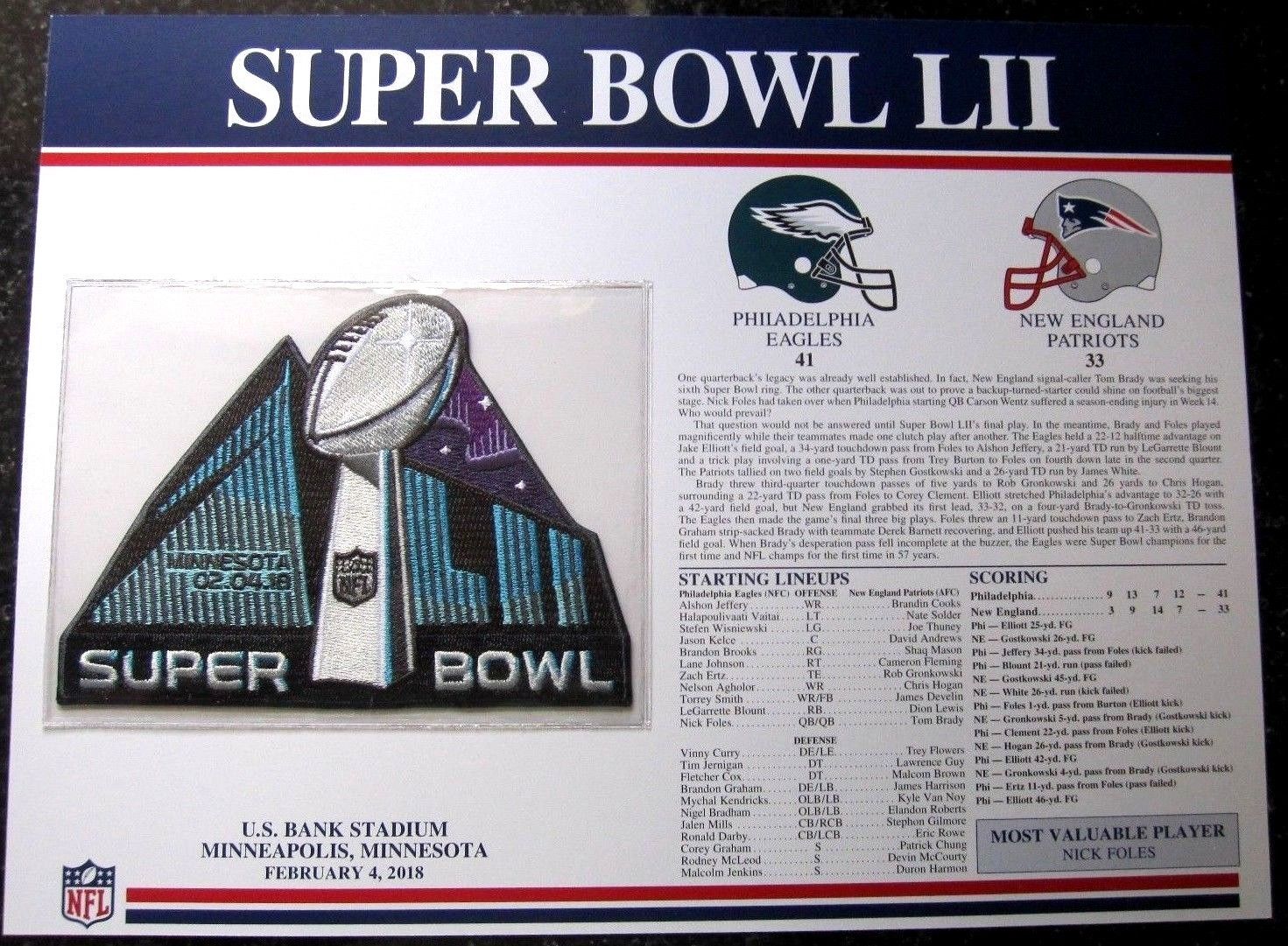 Super Bowl LII        Patch