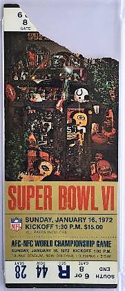 Super Bowl VI         Ticket