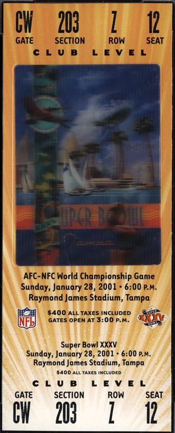 Super Bowl XXXV       Ticket