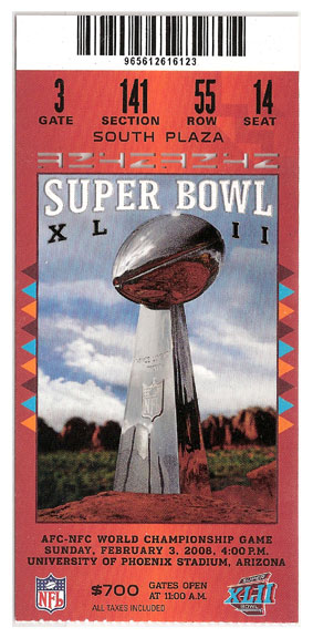 Super Bowl XLII       Ticket