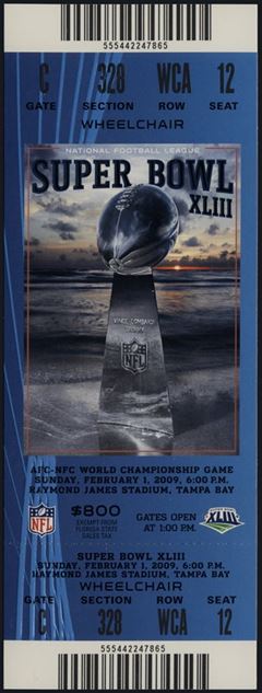 Super Bowl XLIII      Ticket