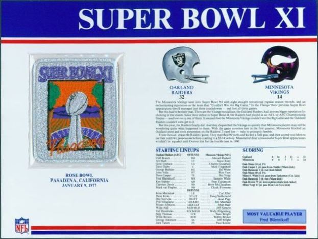 Super Bowl XI         Patch