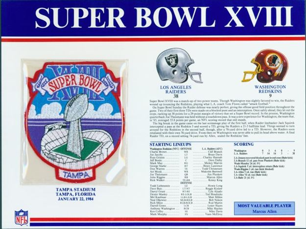 Super Bowl XVIII      Patch