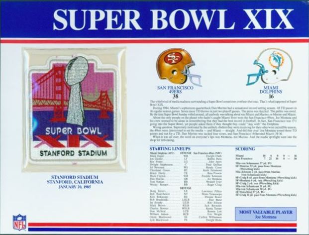 Super Bowl XIX        Patch