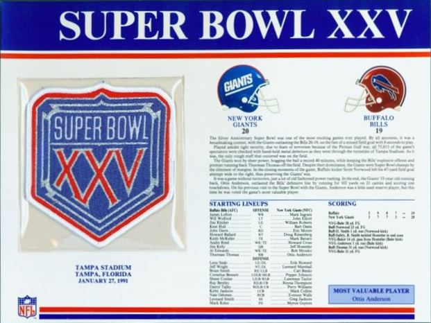 Super Bowl XXV        Patch