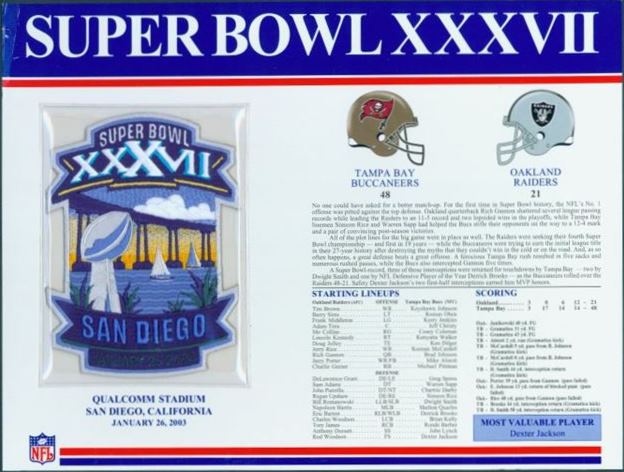 Super Bowl XXXVII     Patch