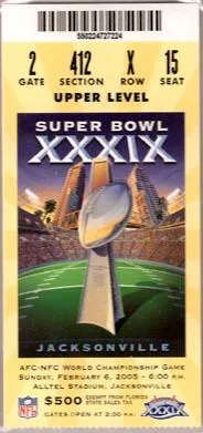 Super Bowl XXXIX      Ticket