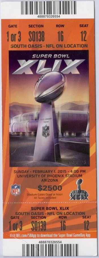 Super Bowl XLIX       Ticket