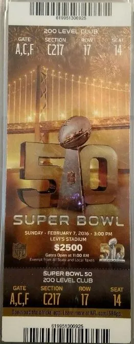 Super Bowl 50         Ticket