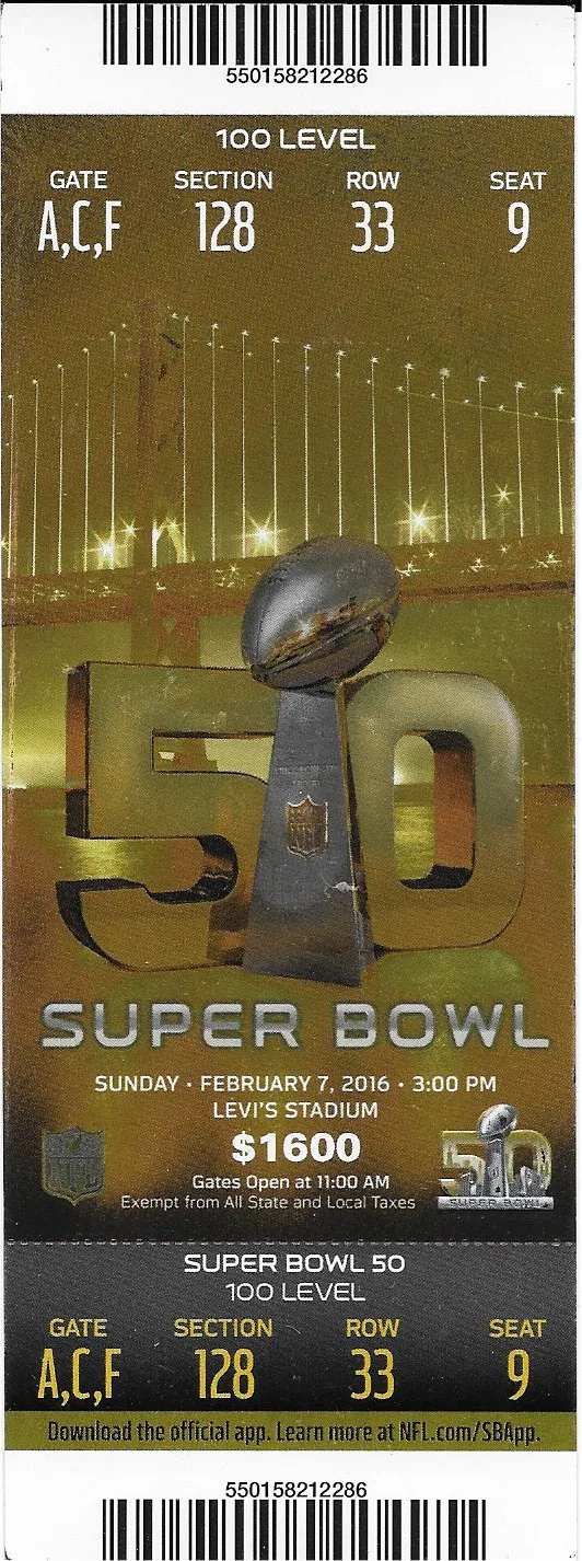 Super Bowl 50         Ticket