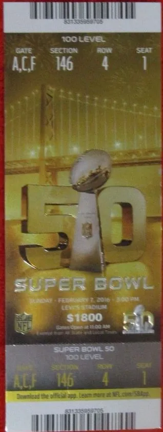 Super Bowl 50         Ticket
