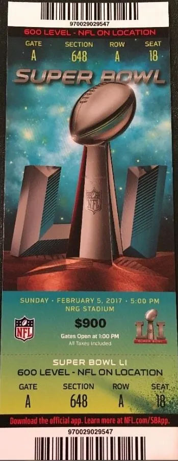 Super Bowl LI         Ticket