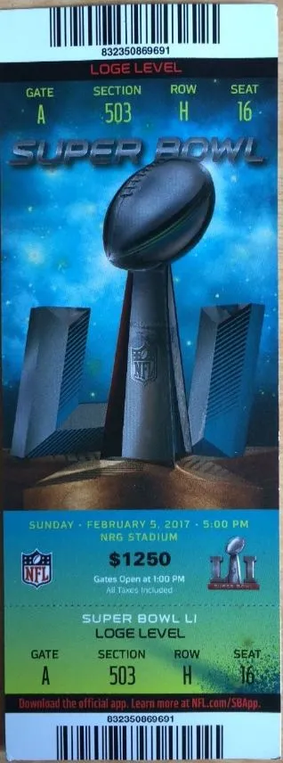 Super Bowl LI         Ticket