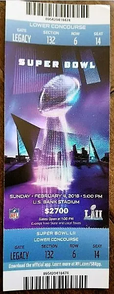 Super Bowl LII        Ticket