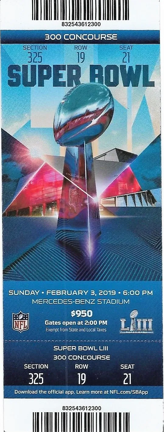 Super Bowl LIII       Ticket
