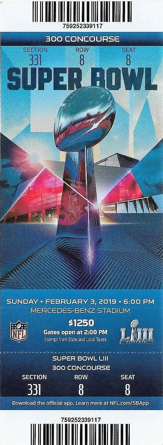 Super Bowl LIII       Ticket