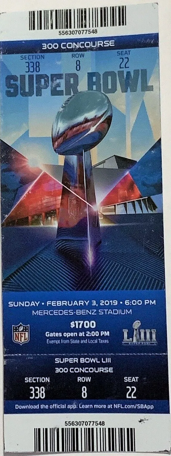 Super Bowl LIII       Ticket