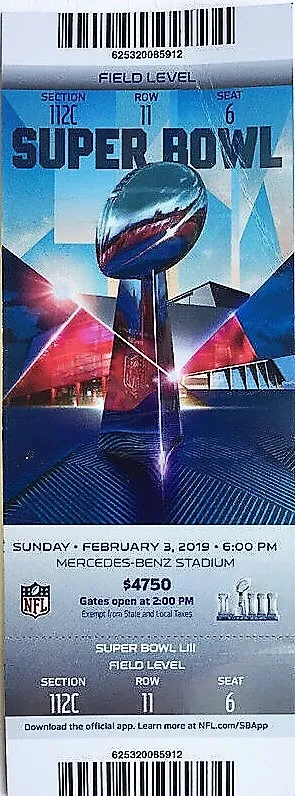 Super Bowl LIII       Ticket