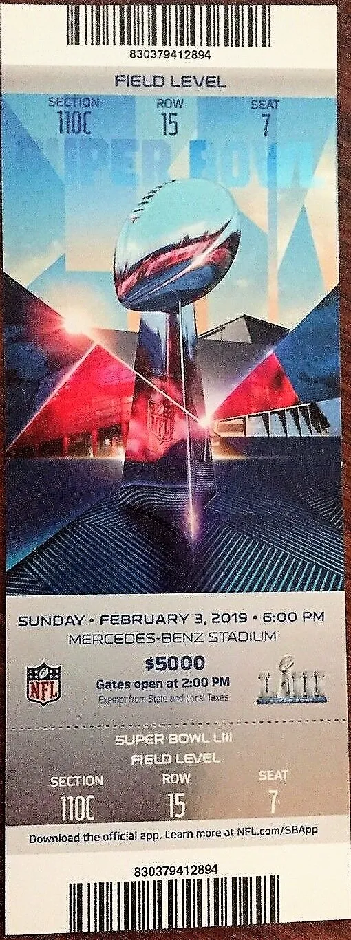 Super Bowl LIII       Ticket