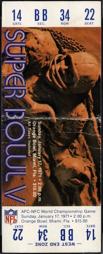 Super Bowl V          Ticket