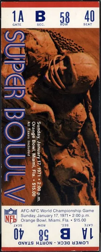 Super Bowl V          Ticket