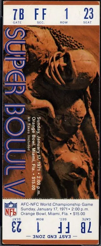 Super Bowl V          Ticket