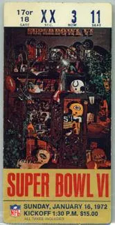 Super Bowl VI         Ticket