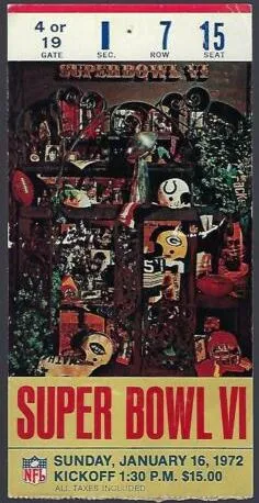 Super Bowl VI         Ticket