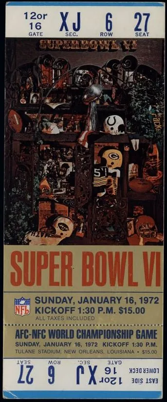 Super Bowl VI         Ticket