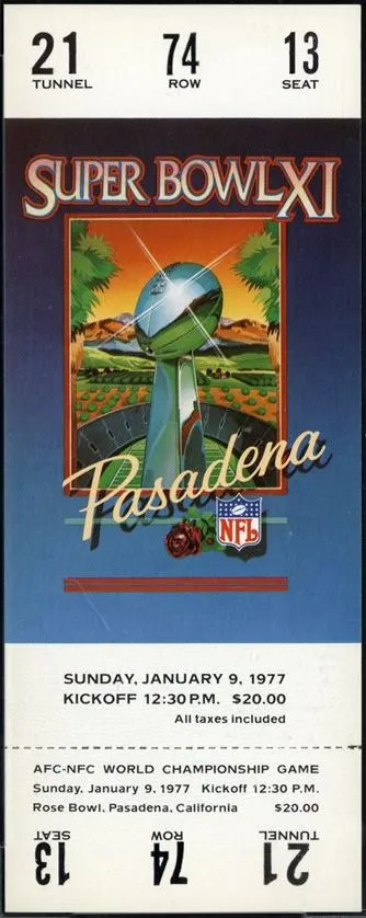Super Bowl XI         Ticket