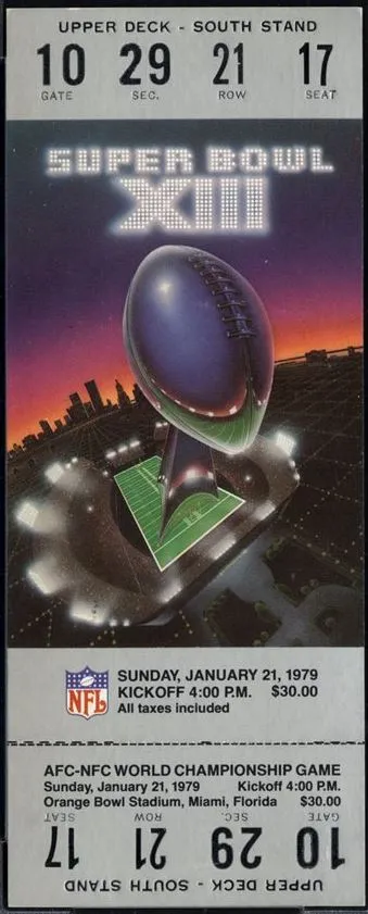 Super Bowl XIII       Ticket