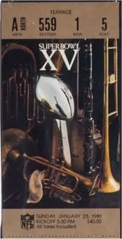 Super Bowl XV         Ticket