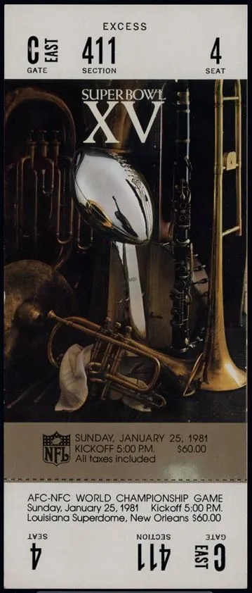 Super Bowl XV         Ticket