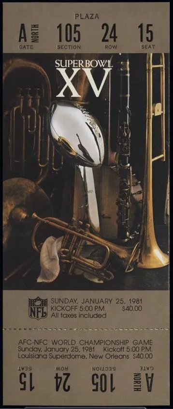 Super Bowl XV         Ticket