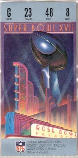 Super Bowl XVII       Ticket