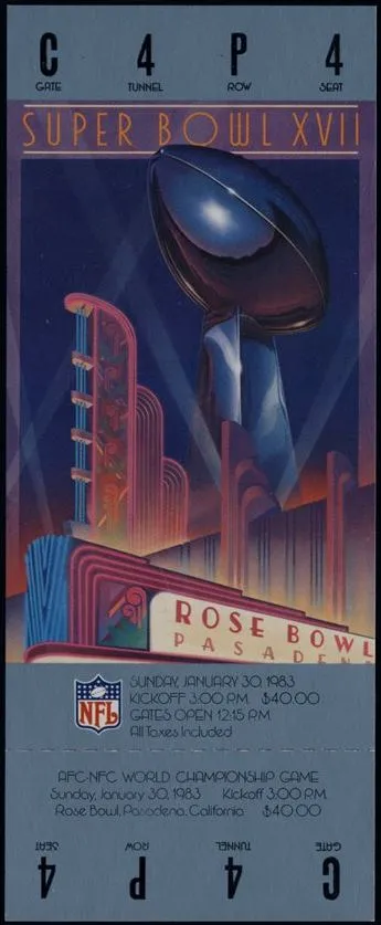 Super Bowl XVII       Ticket