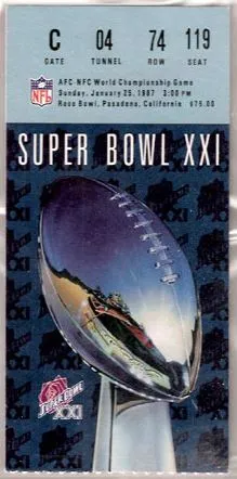 Super Bowl XXI        Ticket