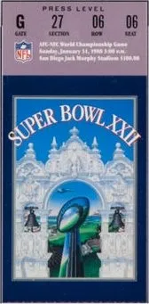 Super Bowl XXII       Ticket