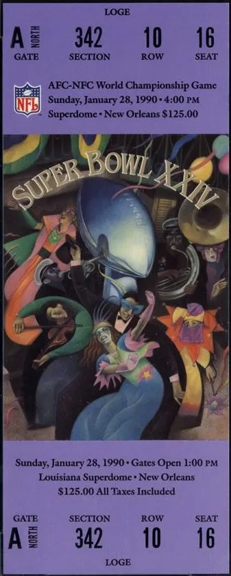 Super Bowl XXIV       Ticket