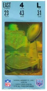 Super Bowl XXV        Ticket