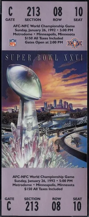 Super Bowl XXVI       Ticket