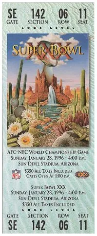 Super Bowl XXX        Ticket