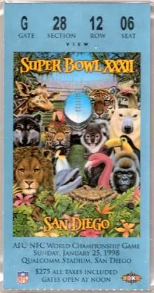 Super Bowl XXXII      Ticket