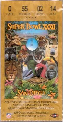 Super Bowl XXXII      Ticket