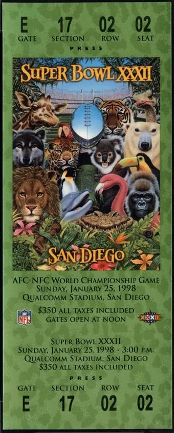 Super Bowl XXXII      Ticket