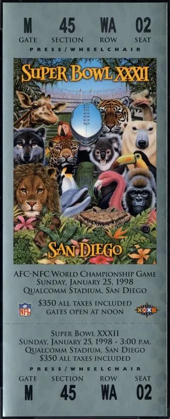 Super Bowl XXXII      Ticket