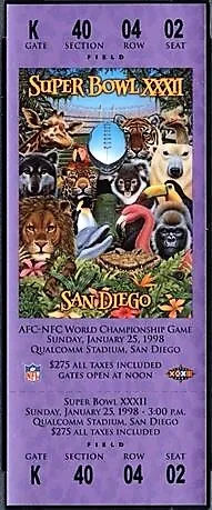 Super Bowl XXXII      Ticket